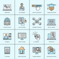 Online Education Icons Set Royalty Free Stock Photo