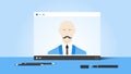 Online Education Illustration With Abstract Web Browser And Business Coach On Video Player. Flat Vector Concept Royalty Free Stock Photo