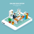 Online Education Isometric Illustration Royalty Free Stock Photo