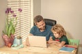 online education on laptop. homeschooling and elearning. back to school. Royalty Free Stock Photo