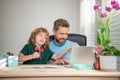 online education on laptop. homeschooling and elearning. back to school. Royalty Free Stock Photo