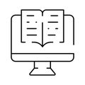 Online education learning virtual knowledge digital library icon Royalty Free Stock Photo