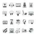 Online education line icon. Concept of training and studying course. Lecture or webinar. Internet seminar. Business