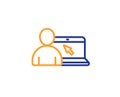 Online Education line icon. Notebook sign. Vector Royalty Free Stock Photo