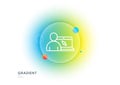 Online Education line icon. Notebook sign. Gradient blur button. Vector Royalty Free Stock Photo
