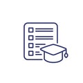 online education line icon, select topics