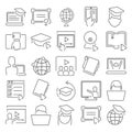 Online education line icons set for web and mobile design Royalty Free Stock Photo