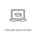 Online education linear icon. Modern outline Online education lo Royalty Free Stock Photo