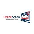 Online Education logo design template. Online course logo design. Online Learning logo Royalty Free Stock Photo