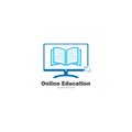 Online education logo vector icon illustration Royalty Free Stock Photo