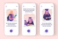 Online education mobile app templates set.