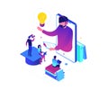 Online education - modern colorful isometric vector illustration