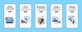 Online education onboarding mobile app screen flat vector template