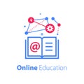 Online education, open book, internet resources, web library, distant learning Royalty Free Stock Photo
