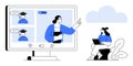 Online Education and Remote Learning with Virtual Classes and Live Interaction Royalty Free Stock Photo