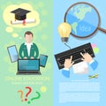 Online education student distance tutorials Royalty Free Stock Photo