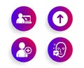 Online education, Swipe up and Add user icons set. Face accepted sign. Vector Royalty Free Stock Photo