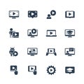 Online education, tutorials and webinars icons