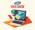 Online education.vector stock illustration