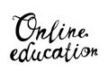 Online education. Words of calligraphic letters