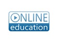 Online educational vector logo on a white background. Vector illustration