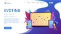 Electronic voting concept landing page Royalty Free Stock Photo