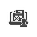 Online electronic notarial stamp vector icon Royalty Free Stock Photo