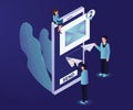 Online Email Marketing Isometric Artwork Concept