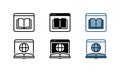 Online encyclopedia icon and online article icon