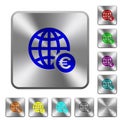 Online Euro payment rounded square steel buttons Royalty Free Stock Photo