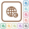 Online Euro payment simple icons