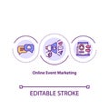 Online event marketing concept icon