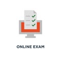 online exam icon. checklist and pencil concept symbol design, taking test, choosing answer, questionnaire form, education vector