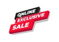 Online exclusive sale tag or banner design.