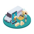 Online express delivery 3d isometric vector concept