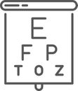 Online eye exam displaying letters on a digital screen, offering convenient and accessible vision testing through Royalty Free Stock Photo