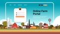 online farm portal website landing page template smart farming concept landscape background horizontal Royalty Free Stock Photo