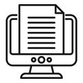 Online file icon outline vector. Class study