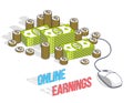 Online finance concept, web payments, internet earnings, online Royalty Free Stock Photo