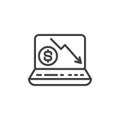 Online financial analysis line icon