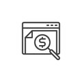 Online financial analytics line icon