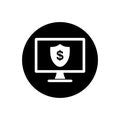 Online Financial Transaction Security Rounded Icon. Editable Vector EPS Symbol Illustration Royalty Free Stock Photo