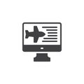 Online flight booking vector icon