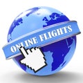 Online Flights Indicates Web Site And Aircraft