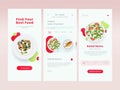 Online Food Order Mobile App UI Including as Login, Choice Dishes Royalty Free Stock Photo