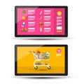 Online Food Shop. Grocery - Supermarket On-line Store with Shopping Cart