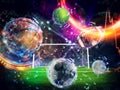 Online football bet and analytics and statistics for soccer, tennis, golf and basketball game Royalty Free Stock Photo