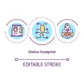 Online footprint concept icon