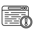 Online fraud icon outline vector. Hacker error