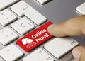 Online Fraud - Inscription on Red Keyboard Key